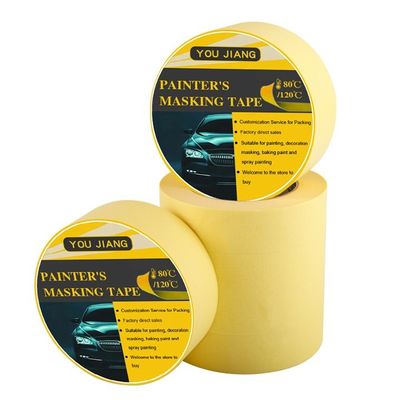 Pinturas amarillas personalizadas de cinta de enmascaramiento de liberación limpia para el acabado automotriz