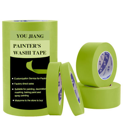 Pintura verde Washi cinta de eliminación de máscara de múltiples superficies para la seguridad pintura de paredes artesanía arte construcción renovación del hogar