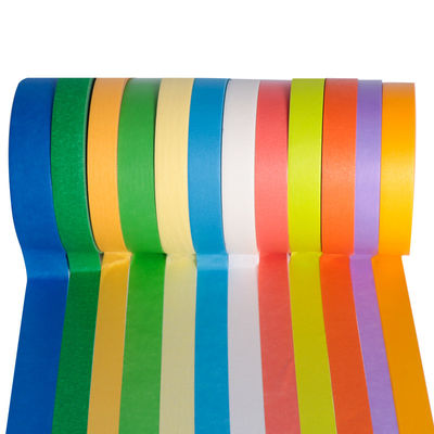 Rollo de cinta de enmascaramiento de artista de color personalizable para fácil eliminación de papel crepe de color