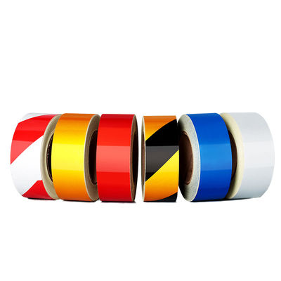 Grado de publicidad cinta reflectiva de doble color amarillo/blanco/rojo Superadhesivo pegatina reflectiva para la seguridad vial