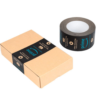 Logotipo personalizado Embalaje marrón Acua activada hilo gomado reforzado papel Kraft húmedo cinta adhesiva rollo para el embalaje negro
