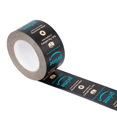Logotipo de diseño personalizado cinta de embalaje de papel Kraft de goma reforzada cinta Kraft negra biodegradable ecológica activada con agua