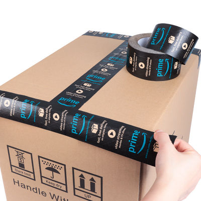 Amigable con el medio ambiente Agua activada Reforzada Negro 48 mm Embalaje Papel Kraft cinta adhesiva de embalaje Jumbo Roll