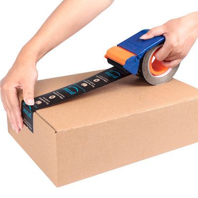 Logotipo personalizado de cinta de papel Kraft marrón reforzada con fibra gomosa Jumbo Roll