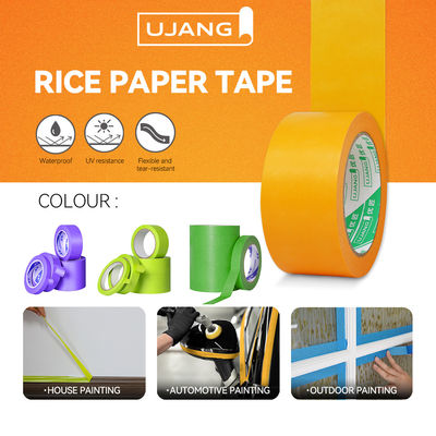 Resistente a 120 grados C a altas temperaturas Papel plano japonés Washi cinta de enmascaramiento para reparación de automóviles Enmascaramiento de pintura sin residuos