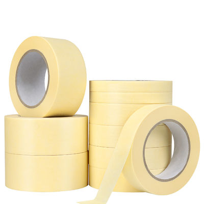 Cinta de enmascarar para pintura de muebles con papel amarillo a 100 grados, alta temperatura, automotriz